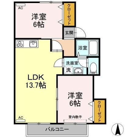 セジュール園木の物件間取画像